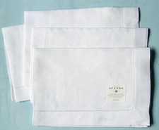 Sferra Classico Oblong White Linen Placemats 13x19