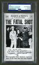Robert Bob Jackson Signed Cut (PSA) JFK Lee Harvey Oswald Photographer Photo picture