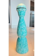 Clase Azul EMPTY 750ml Bottle Hand Painted Turquoise Swirl 90s Graffiti Art picture