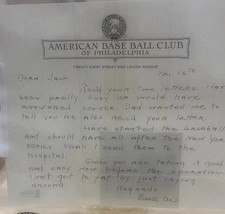 Baseball History Earle Mack Signed Letter Phila. A's JSA picture