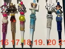 #17 A Handmade Beaded Pens - Gorgeous - Extra Ink Refills - Chocolate Bat picture