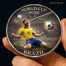 2026 Brazil World Cup Goal Celebration Coin, Soccer Fan Collectible Gift picture