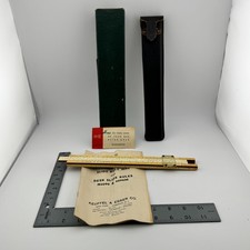 Vintage K&E Keuffel & Esser 4094 Merchants Slide Rule Case Box Manuals picture