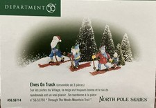 New 1998 Department 56 North Pole Series Set of 3 “Elves on Track” 56714 w/ Box picture