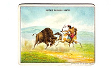 1910 T73 Buffalo Charging Hunter #6, Indian Life in the 60's, Set Break,  VG picture