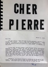 Cher Pierre Rare Manuscript & Letter by M. Robert Gardner An American In Paris picture
