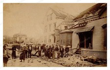 Lawrence Massachusetts 1890 Street Scene Crowd Buildings Standard Postcard picture