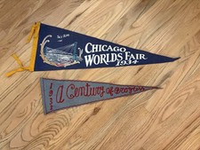 1933-1934 Chicago Worlds Fair Pennants - Skyride & Century of Progress picture