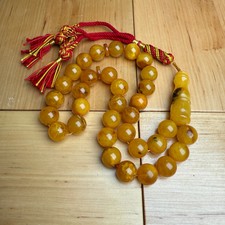 Handmade Antiq Amber Misbaha Tasbih Islamic Prayer Beads 11.7mm 39.5g picture