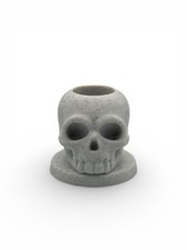 18MM Slide Bowl Stand Display Holder - Made In USA - WHITE MARBLE - SKULL picture
