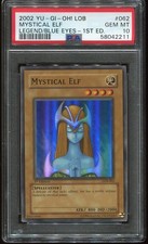Yugioh Card Mystical Elf Super Rare 1st Ed Legend of Blue Eyes LOB-062 PSA 10 picture