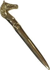 Vintage Style Heavy Solid Brass Equestrian Horse letter Opener Desk Office 6'' picture