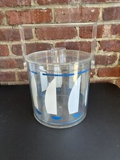 Vintage HJ Stotter Acrylic Ice Bucket Blue Sailboats Nautical MCM picture