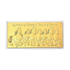 24K Gold Seven Horses of Fortune - Prosperity Edition Embossed Sheet 100mg picture