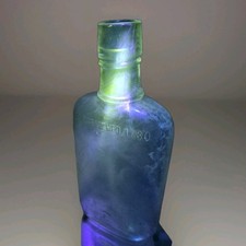 VTG Jas E Pepper Bourbon Whiskey Flask Established 1780 Lexington KY UV Glow picture