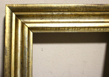 MINI ANTIQUE FIT 6 X 7  VICTORIAN PICTURE FRAME WOOD LEMON GOLD GILT SQUARE NAIL picture