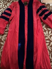 Collegiate Cap & Gown Co Graduation Doctorate Coat Gown Red Size 57 velvet picture