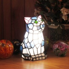 Kitty Genuine Stained Glass Table Lamp Base picture