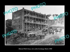 OLD LARGE HISTORIC PHOTO OF MINERAL WELLS TEXAS VIEW OF THE EXCHANGE HOTEL 1900 picture