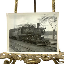 Vintage Ann Arbor 121 Steam Locomotive Railroad Photo 4x5 B&W Gelatin Orig picture