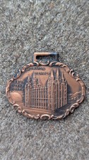 Antique Mormon Temple Utah Copper souvenir Watch fob Salt Lake City, Utah picture