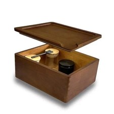 Airtight Stash Box with Tray - Rubber Seals - Large Wooden Box with picture