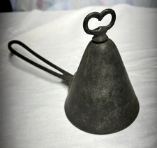Antique #5 CLAD'S DISHER Ice Cream Scoop with  Metal Heart Shaped Turn Key picture