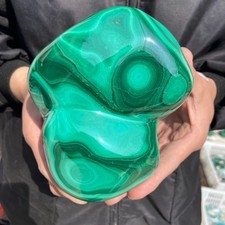 1750g  Natural malachite crystal partially polished mineral specimen picture