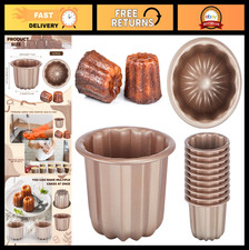 12 Pcs Non-Stick Canele Molds - Copper Color Mini Cake & Muffin Bakeware, 2.8 picture