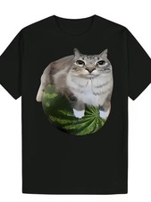 Cute Funny Cat Meme Graphic T-Shirt Unisex T-Shirt picture