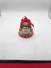 VINTAGE Santa Claus Porcelain CHRISTMAS BELL ORNAMENT picture