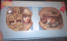 Porcelain Collectors Plates Free Range Chickens Gardeners Delight Collection... picture
