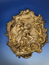 Convex Art Nouveau Neoclassical Wall Plaque “The kiss” 13 Inches picture