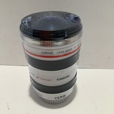 “CANIAM” CAMERA LENS CUP  24-105mm Travel Coffee Mug Cup w/ Lid Novelty, New picture