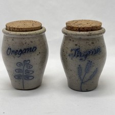 Vtg Rockdale Union Pottery Spice Jar Oregano 4