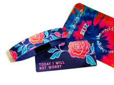 ZOX **TODAY I WILL NOT WORRY** Silver Single Medium Mys/FG Wristband w/Card picture