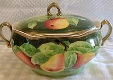 Royal Vienna Covered dish porcelain. Vintage hand painted, signed by Creange. picture