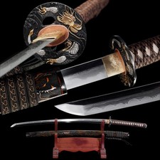 Authentic Hand Forged Kobuse Steel Katana Youlong Clay Tempered Full Tang picture