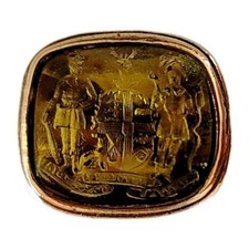 Georgian Scottish Duke of Gordon Ducal Armorial Citrine Intaglio Seal Matrix FOB picture