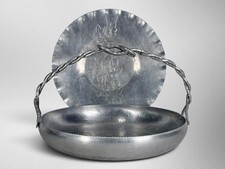 Vintage Everlast Hand Forged Aluminum Floral Serving Tray Bowl picture