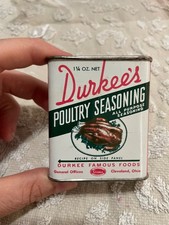 Durkee's Poultry Seasoning Spice tin New York with Turkey design at the center picture