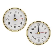 2-1/2 Inch 65mm Quartz Arabic Clock Insert, 2Pcs Fit 55mm/2.17 Inch, Gold Tone picture