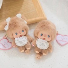 Bebichhichi x rienda Plush Charm Keychain Boy Girl 2pc Set Monchhichi Japan picture