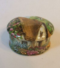 Newhall Staffordshire Bone China Trinket Box English Cottage Scene picture