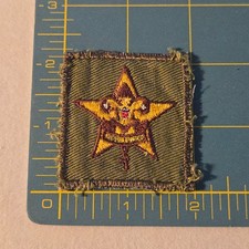 VTG 1960s BSA Webelos Rank Patch Boy Scouts Of America Cub Scout Gold Star Green picture