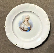 Antique St Amand France Marie Antoinette Portrait Plate French Wall Decor picture