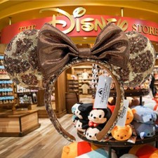 Disney- Parks Animal Kingdom Giraffe Animal Print Sequin Minnie Ears Headband picture