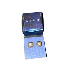 Vintage Avon Goldtone Classic Stud Earrings in Box picture