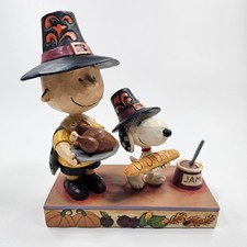 Jim Shore Peanuts Thankful for Friendship Charlie Brown Snoopy Figurine NWT picture