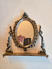 Made in Italy Vintage Small Mirror Vintage Italian Small Mirror Stainless Steel picture